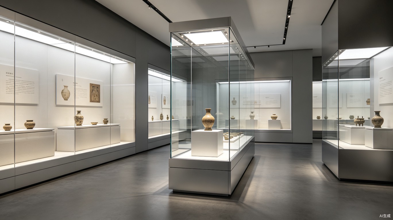 银川博物馆展柜系统设计3D渲染效果图