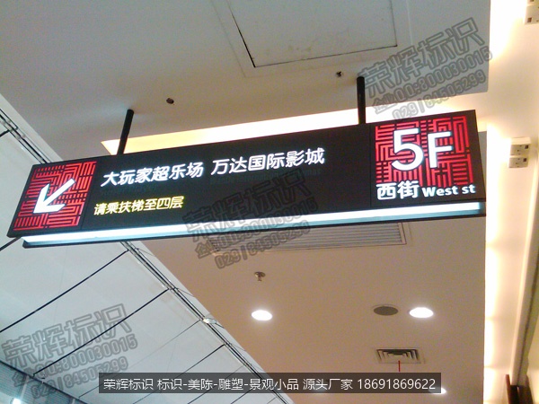 不锈钢灯箱,商场悬挂式指示牌,楼层标识牌